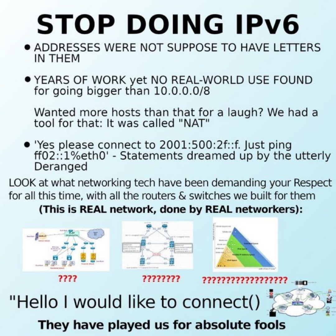 Stop doing IPv6 meme